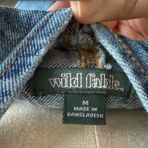 Wild Fable Distressed Denim Overall Shorts – Size M - Picture 8 of 9